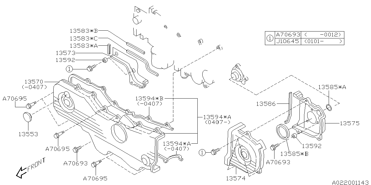 Diagram TIMING BELT COVER for your Subaru