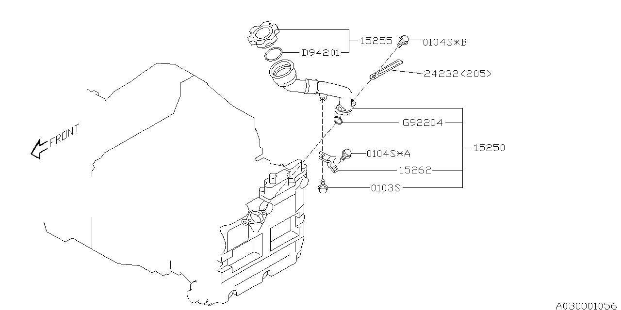 Diagram OIL FILLER DUCT for your 2021 Subaru Forester  Touring w/EyeSight 