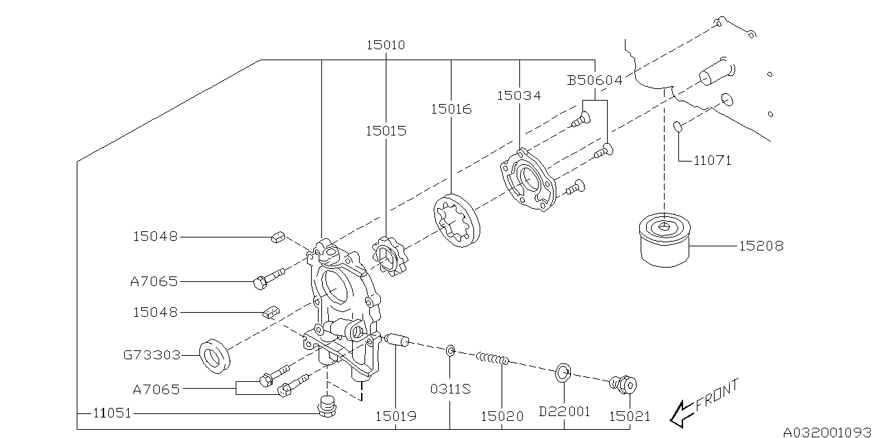 Diagram OIL PUMP & FILTER for your 2015 Subaru Legacy   