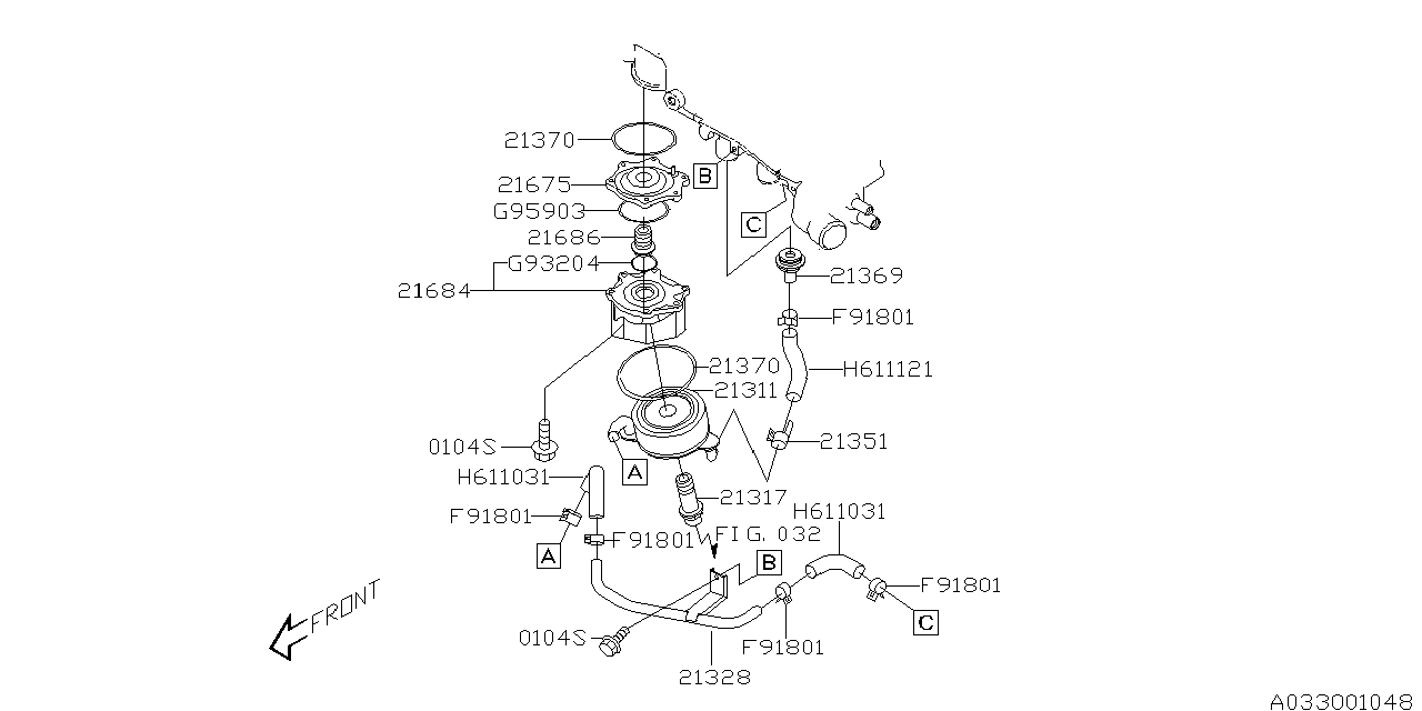 Diagram OIL COOLER (ENGINE) for your 2024 Subaru Crosstrek   