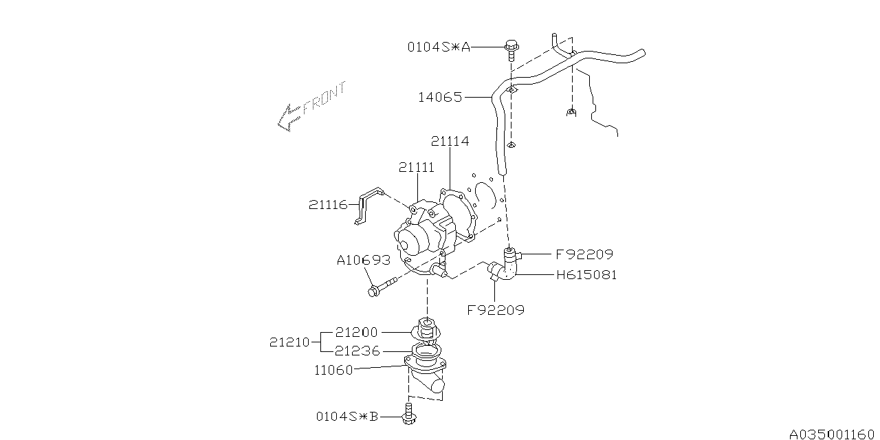 Diagram WATER PUMP for your 2025 Subaru Legacy  Limited Sedan 