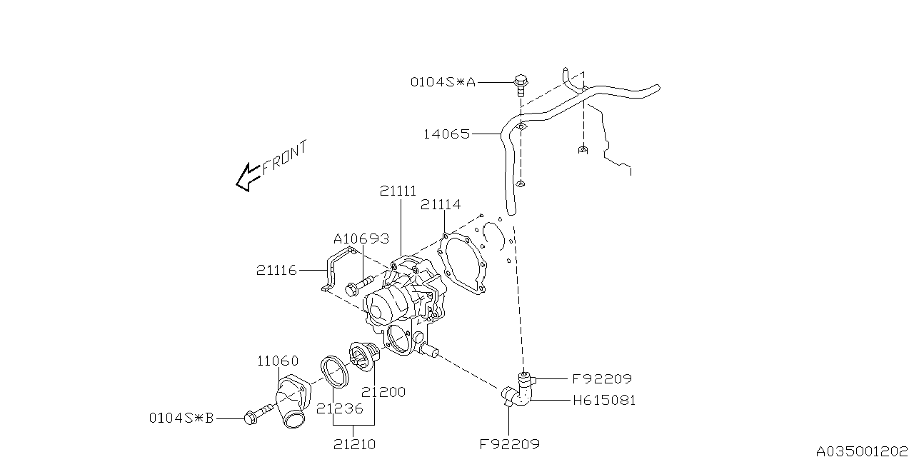 Diagram WATER PUMP for your 2013 Subaru WRX   