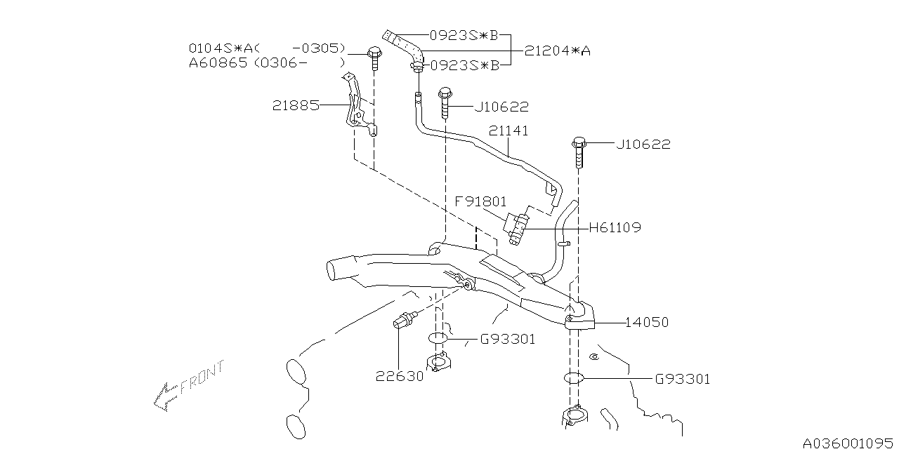 Diagram WATER PIPE (1) for your Subaru WRX  