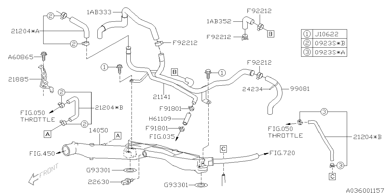 Diagram WATER PIPE (1) for your 2022 Subaru Crosstrek   