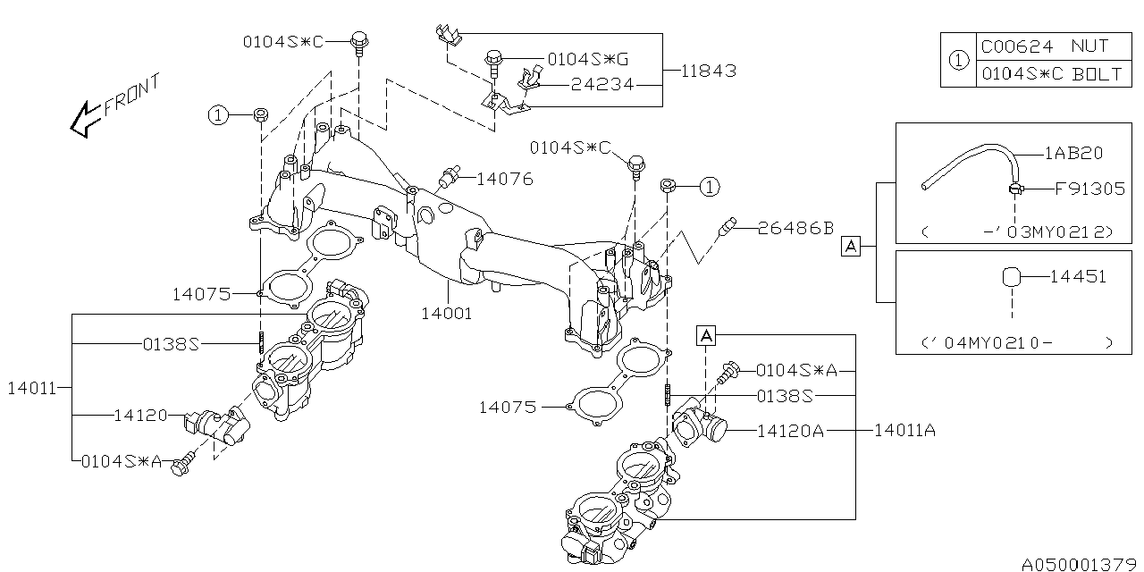 Diagram INTAKE MANIFOLD for your 2017 Subaru Forester  XT Touring 