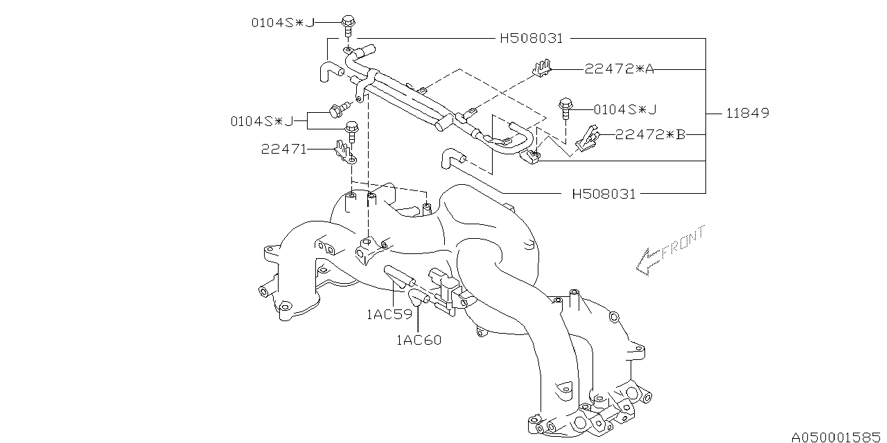 Diagram INTAKE MANIFOLD for your 2019 Subaru WRX Limited  