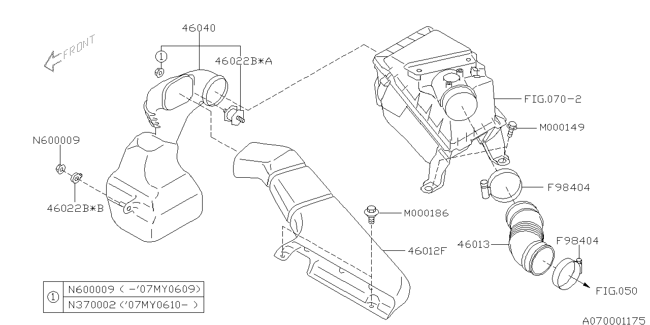 Diagram AIR CLEANER & ELEMENT for your 2003 Subaru Legacy  GT Wagon 