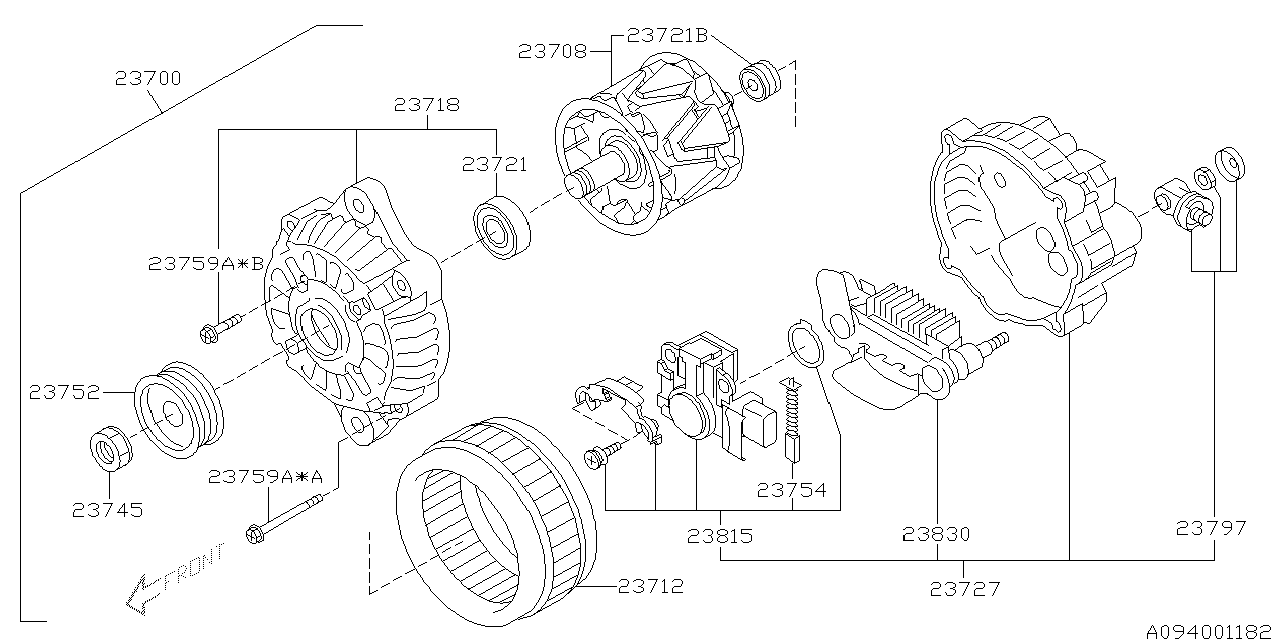 Diagram ALTERNATOR for your 2004 Subaru STI   