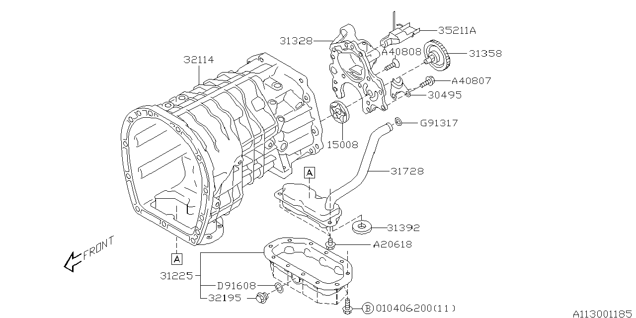 Diagram MT, TRANSMISSION CASE for your 2008 Subaru STI   