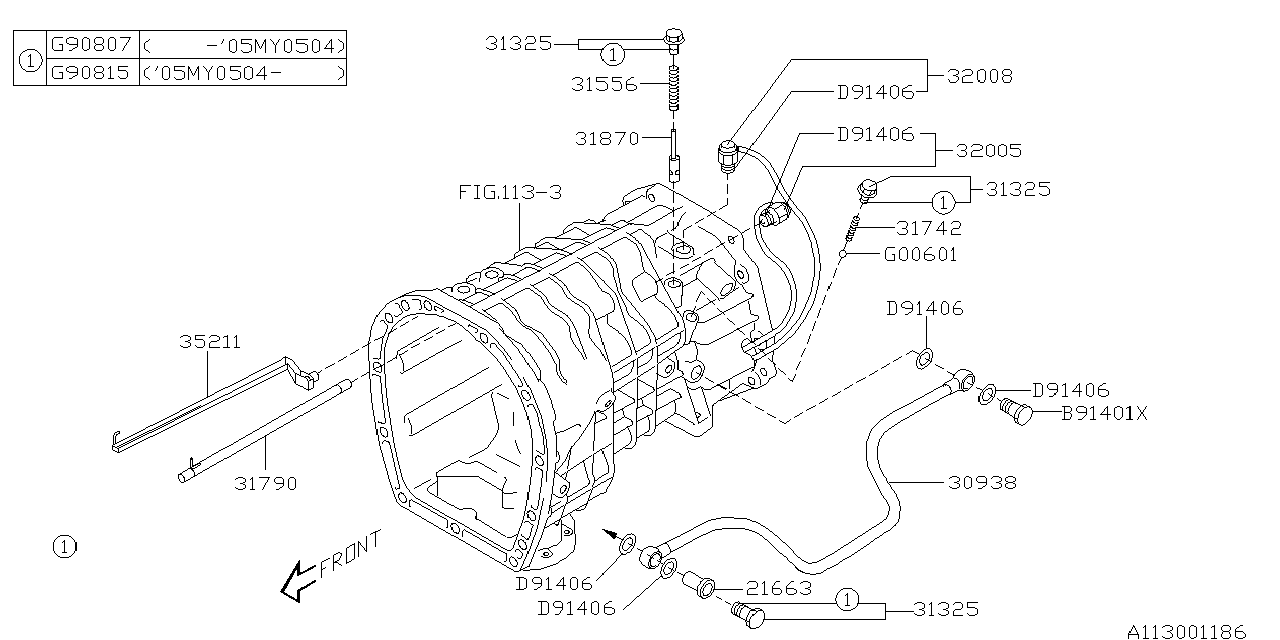 Diagram MT, TRANSMISSION CASE for your 1994 Subaru Impreza   
