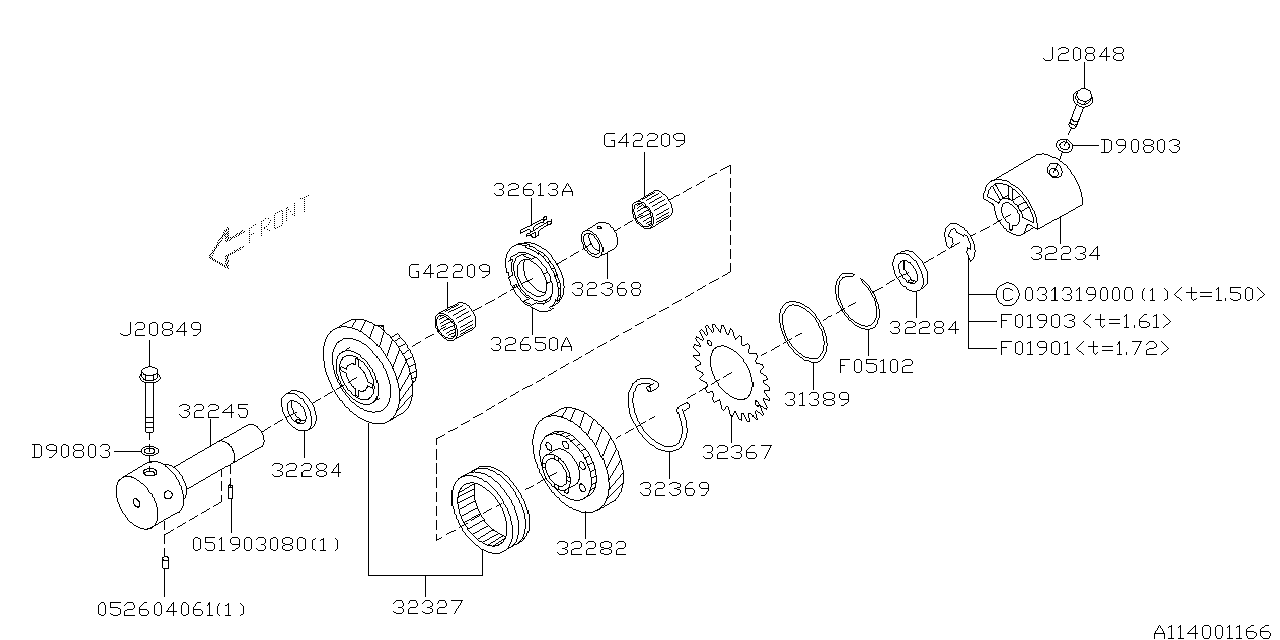 Diagram MT, MAIN SHAFT for your 2007 Subaru WRX  S209 