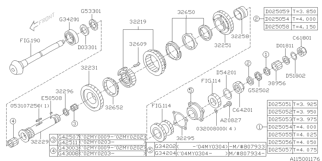 Diagram MT, DRIVE PINION SHAFT for your 2001 Subaru Impreza  Limited COUPE 