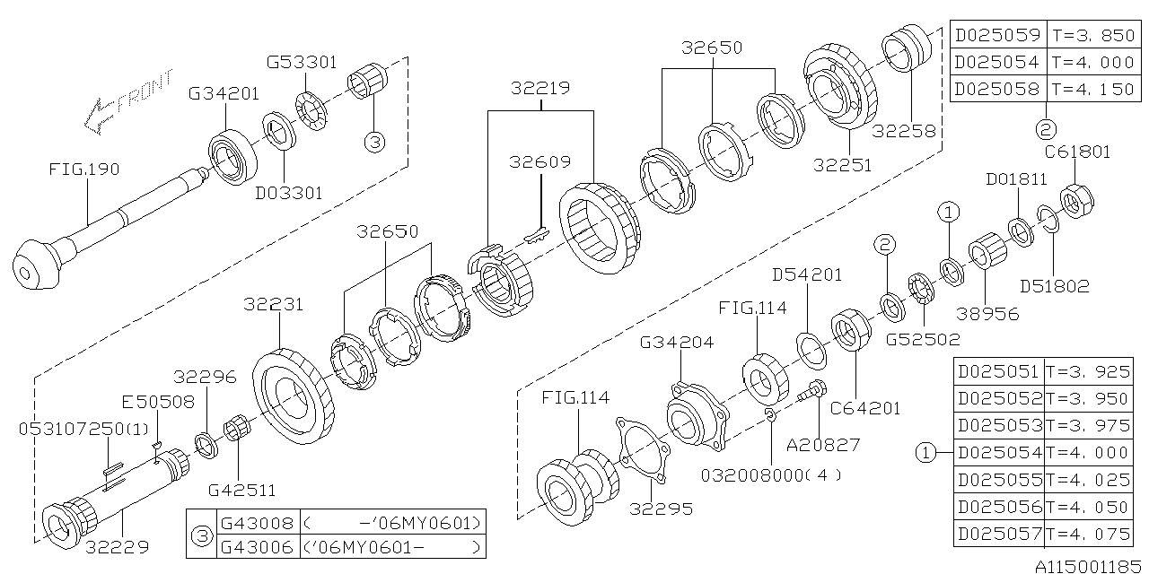 Diagram MT, DRIVE PINION SHAFT for your 2011 Subaru STI   