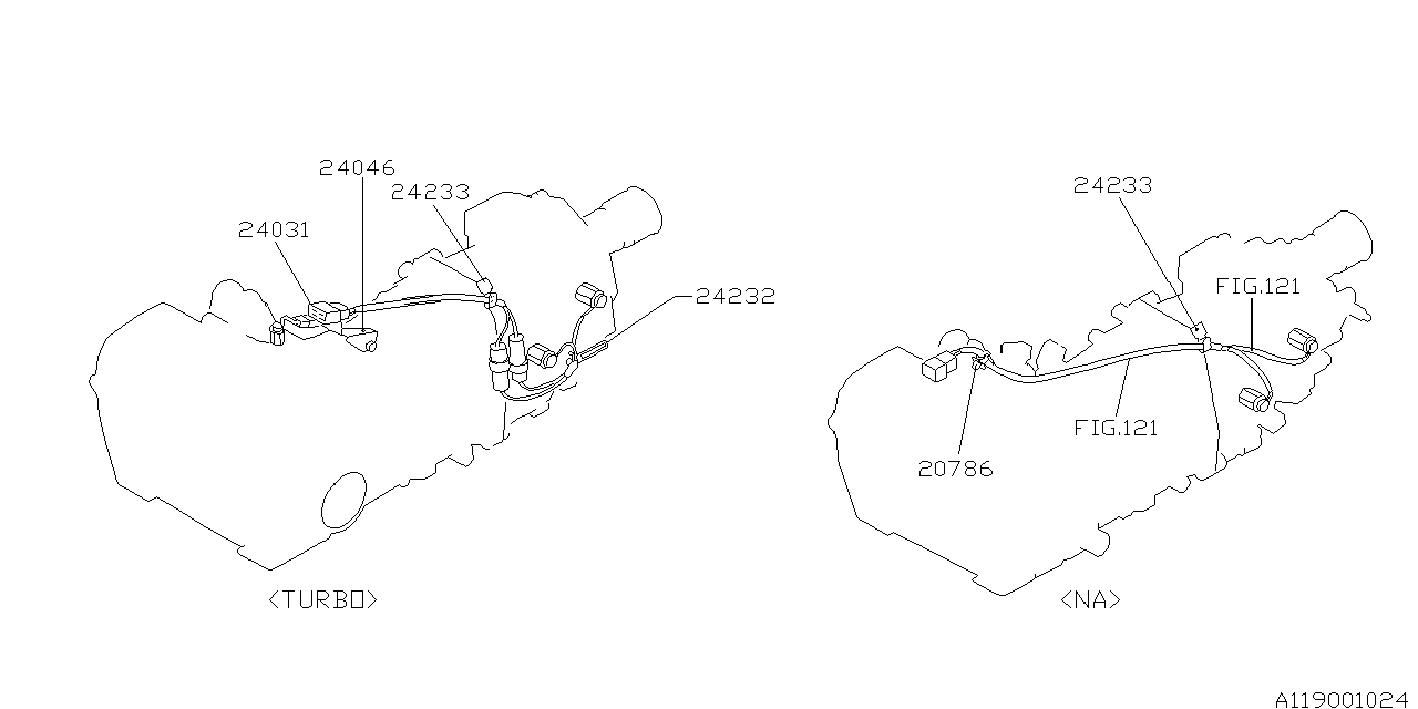 Diagram MT, TRANSMISSION HARNESS for your 2001 Subaru WRX   