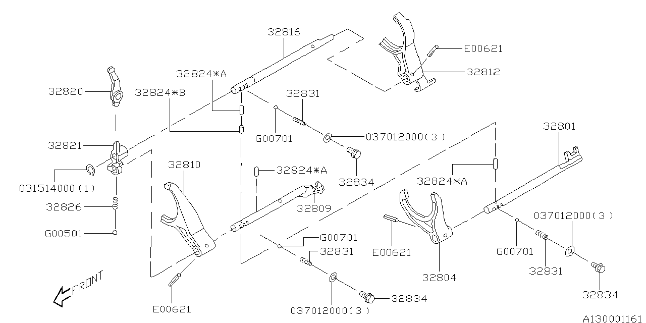 Diagram MT, SHIFTER FORK & SHIFTER RAIL for your 2024 Subaru Legacy   