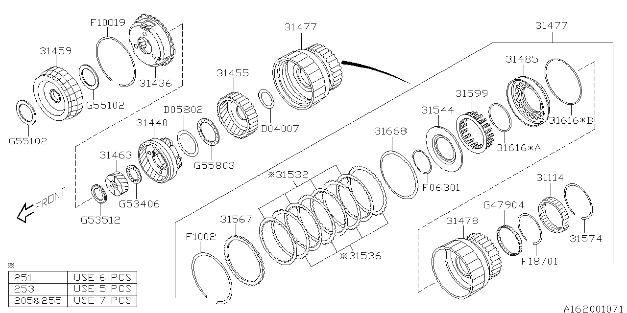 Diagram AT, PLANETARY for your 2008 Subaru WRX  SEDAN 