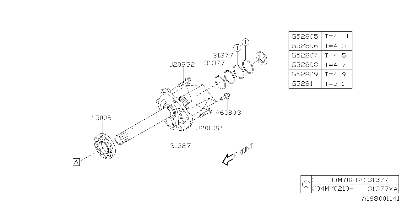 Diagram AT,OIL PUMP for your 1996 Subaru Legacy  GT Wagon 