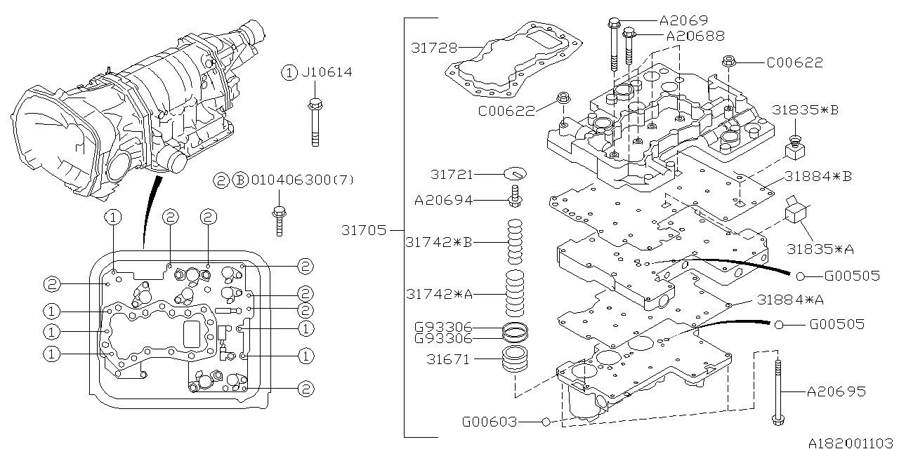 Diagram AT, CONTROL VALVE for your 2014 Subaru Impreza   