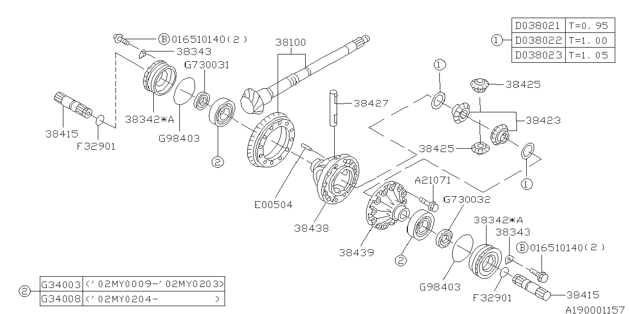 Diagram DIFFERENTIAL (TRANSMISSION) for your Subaru