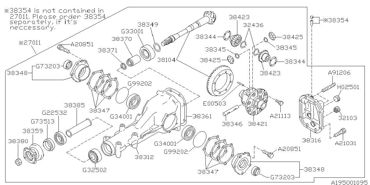 Diagram DIFFERENTIAL (INDIVIDUAL) for your 2014 Subaru Impreza  Limited Wagon 