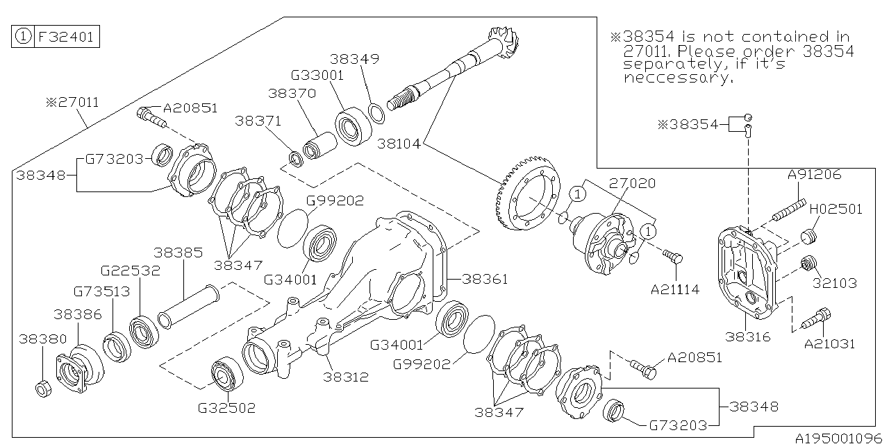 Diagram DIFFERENTIAL (INDIVIDUAL) for your 2018 Subaru Outback  Base 