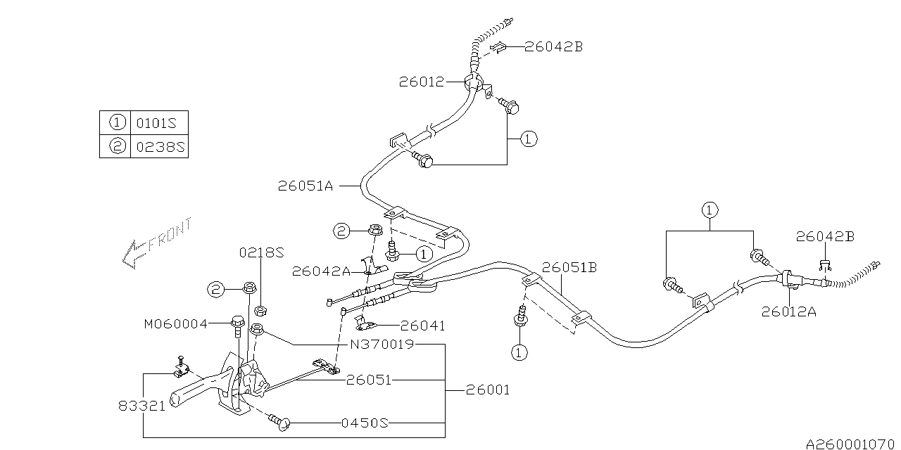 Diagram PARKING BRAKE SYSTEM for your 2007 Subaru STI   