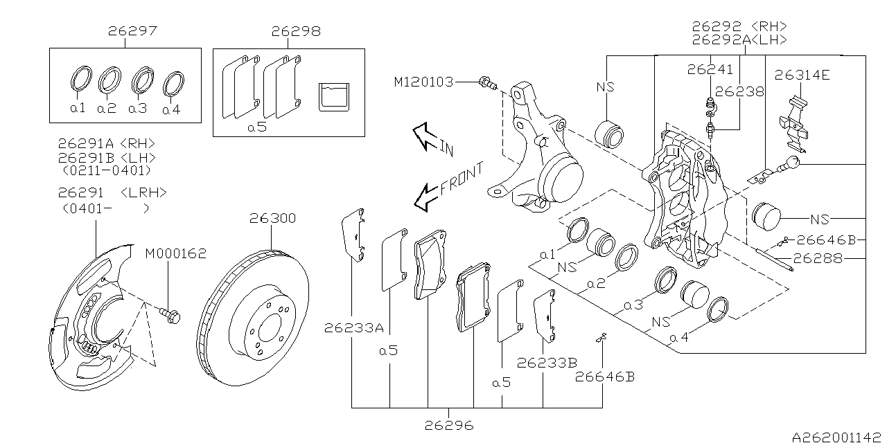 Diagram FRONT BRAKE for your Subaru