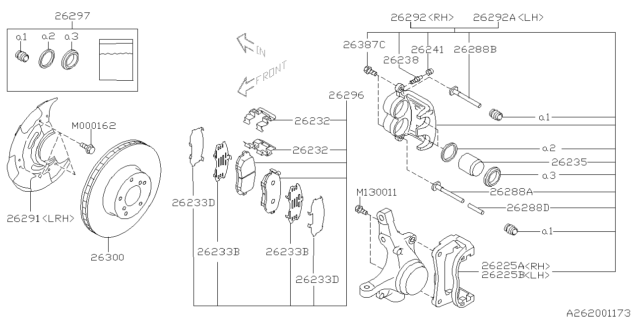 Diagram FRONT BRAKE for your 1997 Subaru Impreza   