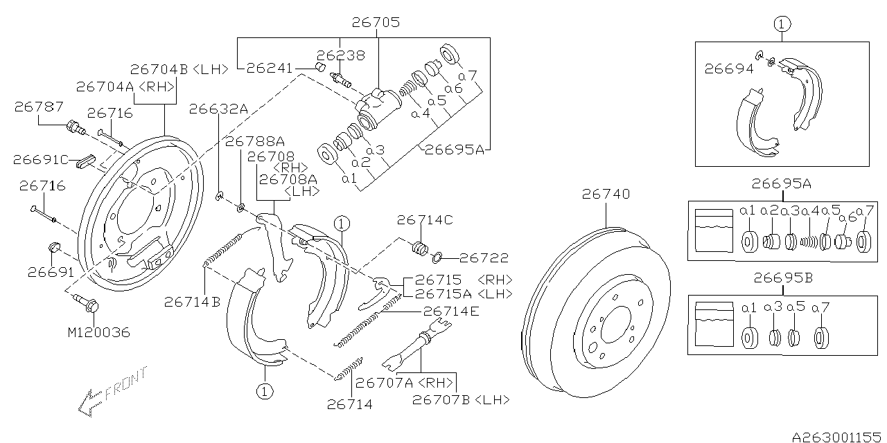 Diagram REAR BRAKE for your 2000 Subaru STI   