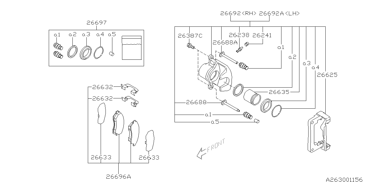 Diagram REAR BRAKE for your 2024 Subaru Impreza   