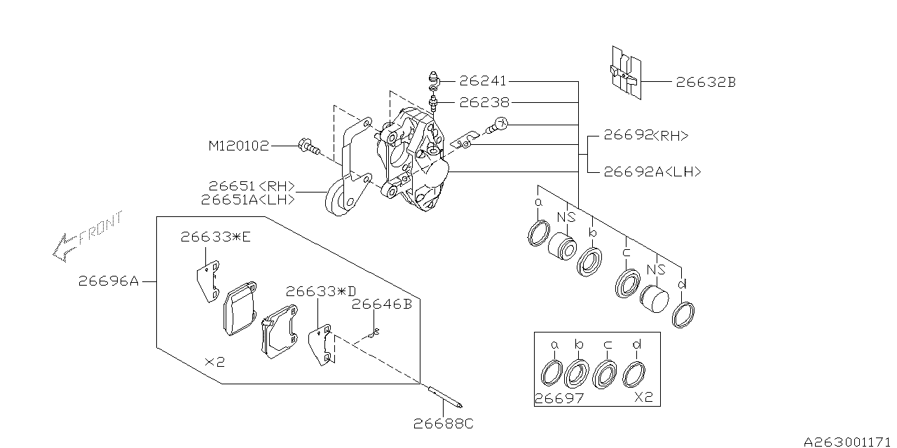 Diagram REAR BRAKE for your Subaru Impreza  