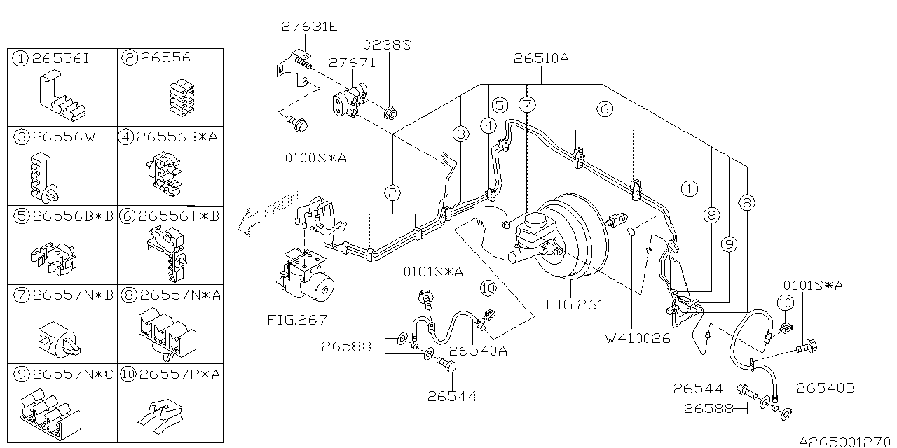 Diagram BRAKE PIPING for your 1994 Subaru Impreza   
