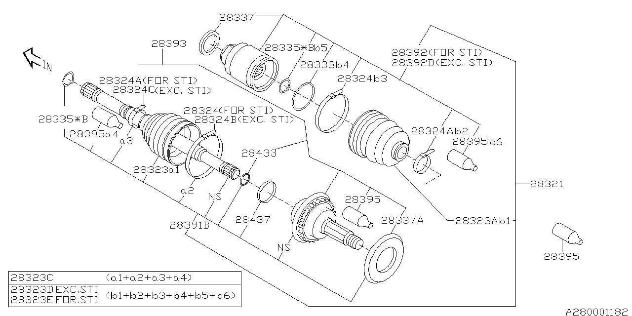 Diagram FRONT AXLE for your Subaru Impreza  Sport Limited Wagon