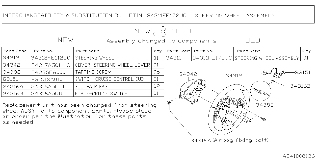 Diagram STEERING COLUMN for your Subaru Impreza  SPORT w/EyeSight SEDAN