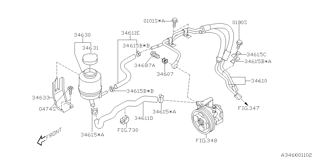 Diagram POWER STEERING SYSTEM for your 2012 Subaru Outback   