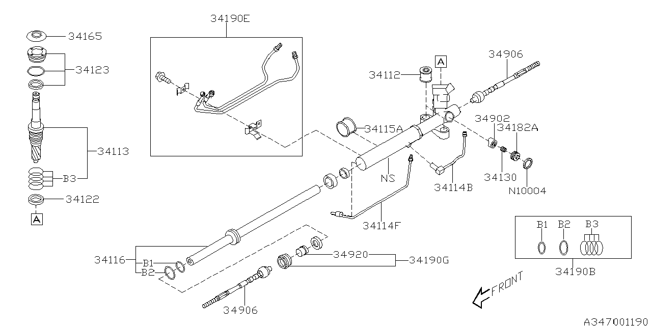 Diagram POWER STEERING GEAR BOX for your 2017 Subaru Legacy   