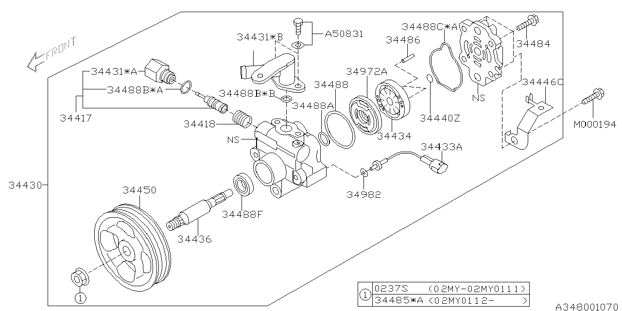 Diagram OIL PUMP for your 2013 Subaru Impreza  Limited Sedan 