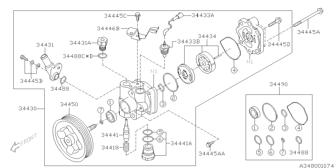 Diagram OIL PUMP for your 2007 Subaru WRX 2.5L TURBO AT 4WD WAGON 