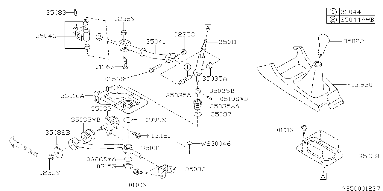 Diagram MANUAL GEAR SHIFT SYSTEM for your 2009 Subaru Impreza   