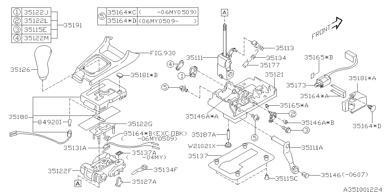 Diagram SELECTOR SYSTEM for your 2018 Subaru Legacy   