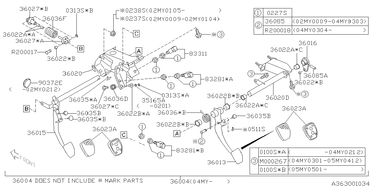 Diagram PEDAL SYSTEM for your 2018 Subaru BRZ   