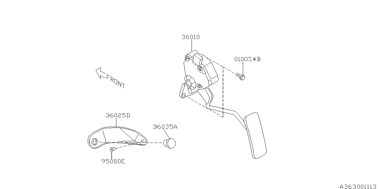 Diagram PEDAL SYSTEM for your Subaru STI  