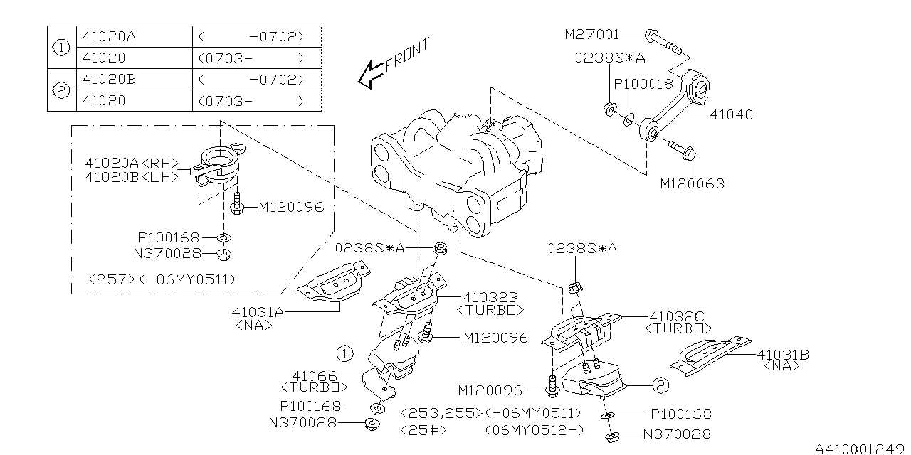 Diagram ENGINE MOUNTING for your 2007 Subaru WRX TR SEDAN  