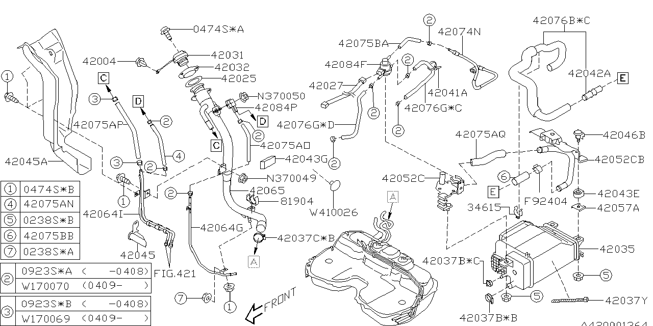 Diagram FUEL PIPING for your 2001 Subaru Impreza   