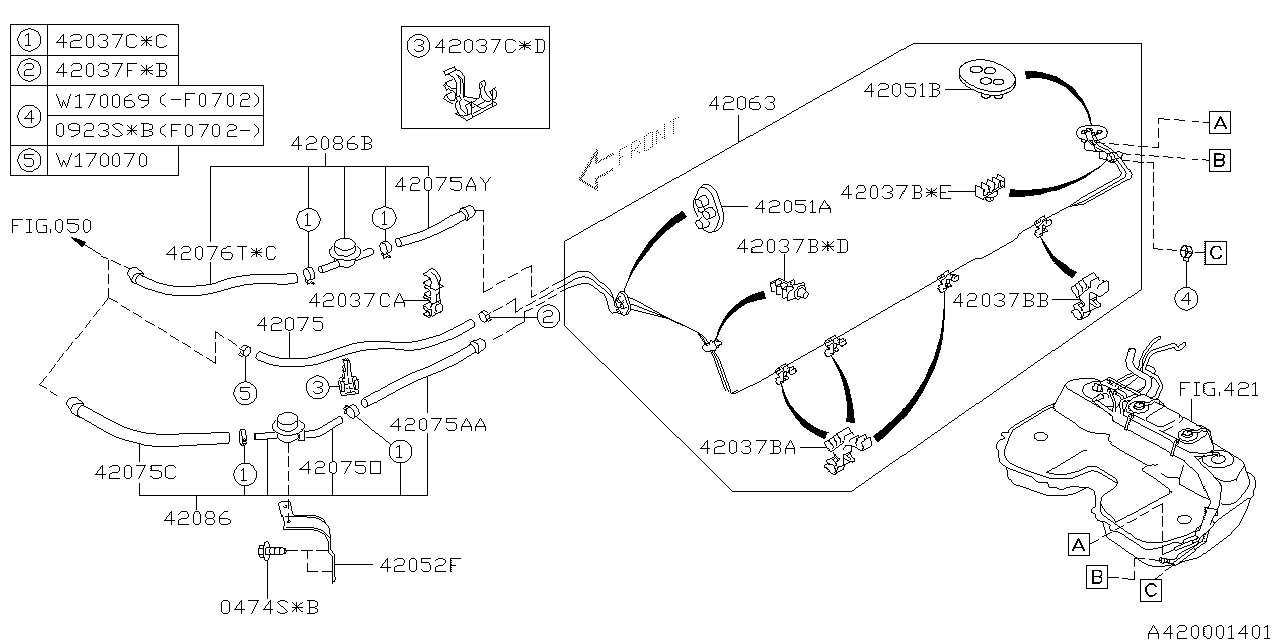 Diagram FUEL PIPING for your 2017 Subaru Impreza   