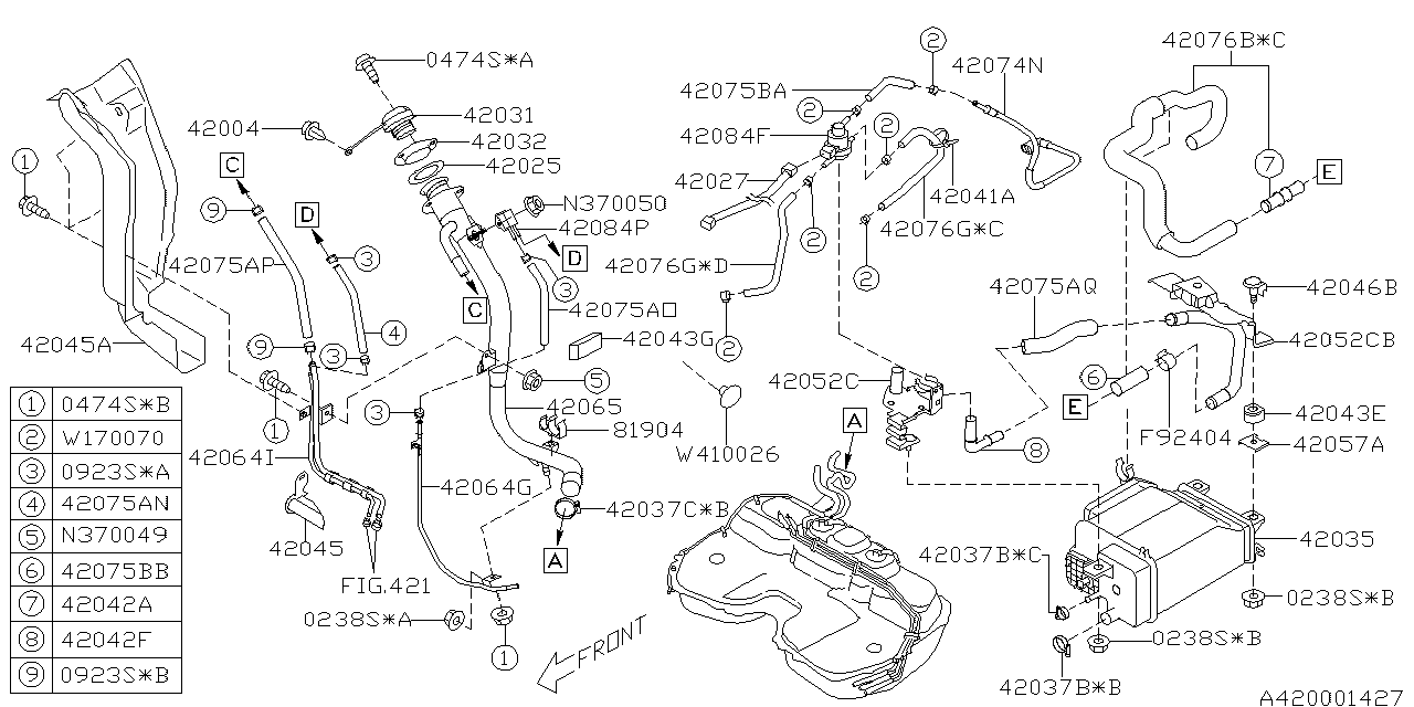 Diagram FUEL PIPING for your Subaru WRX  