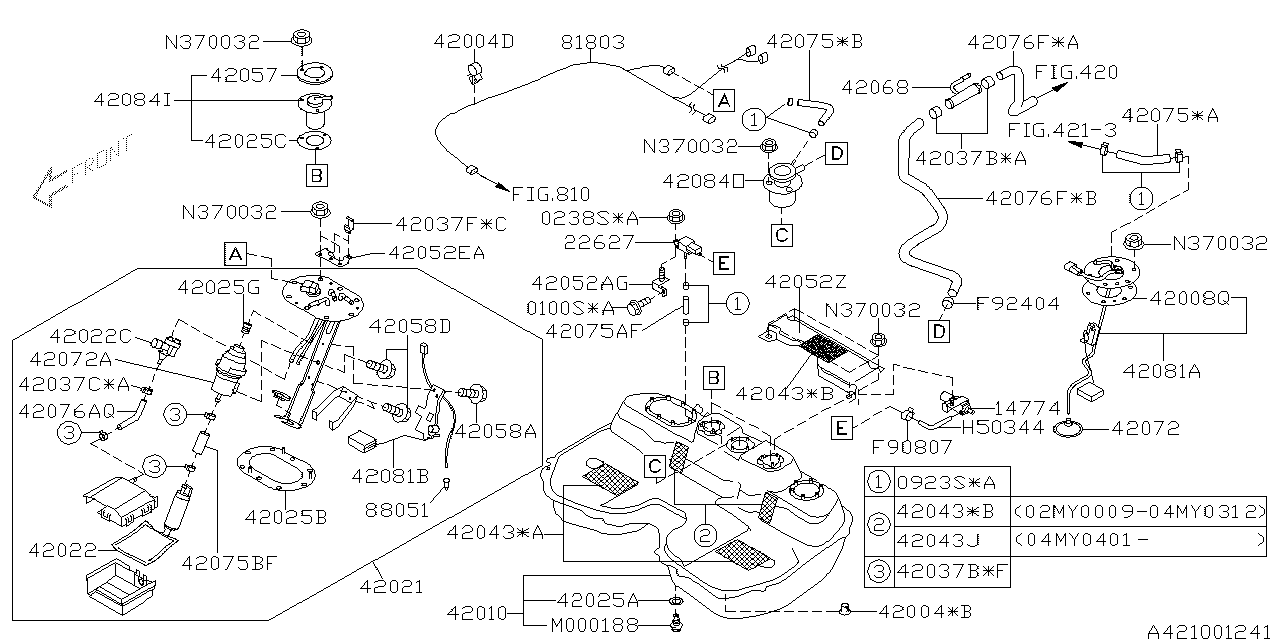 Diagram FUEL TANK for your 2001 Subaru Impreza  Limited Sedan 