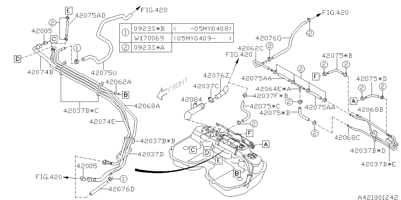 Diagram FUEL TANK for your 2005 Subaru Impreza  RS Sedan 