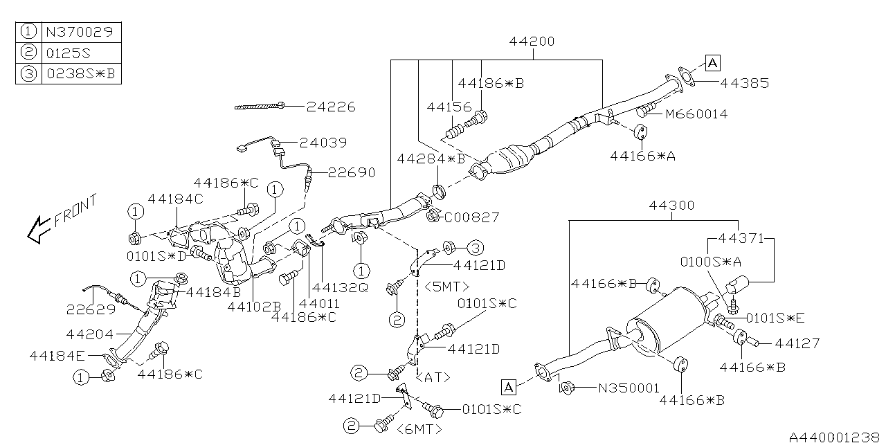 Diagram EXHAUST for your 2002 Subaru WRX  SEDAN 
