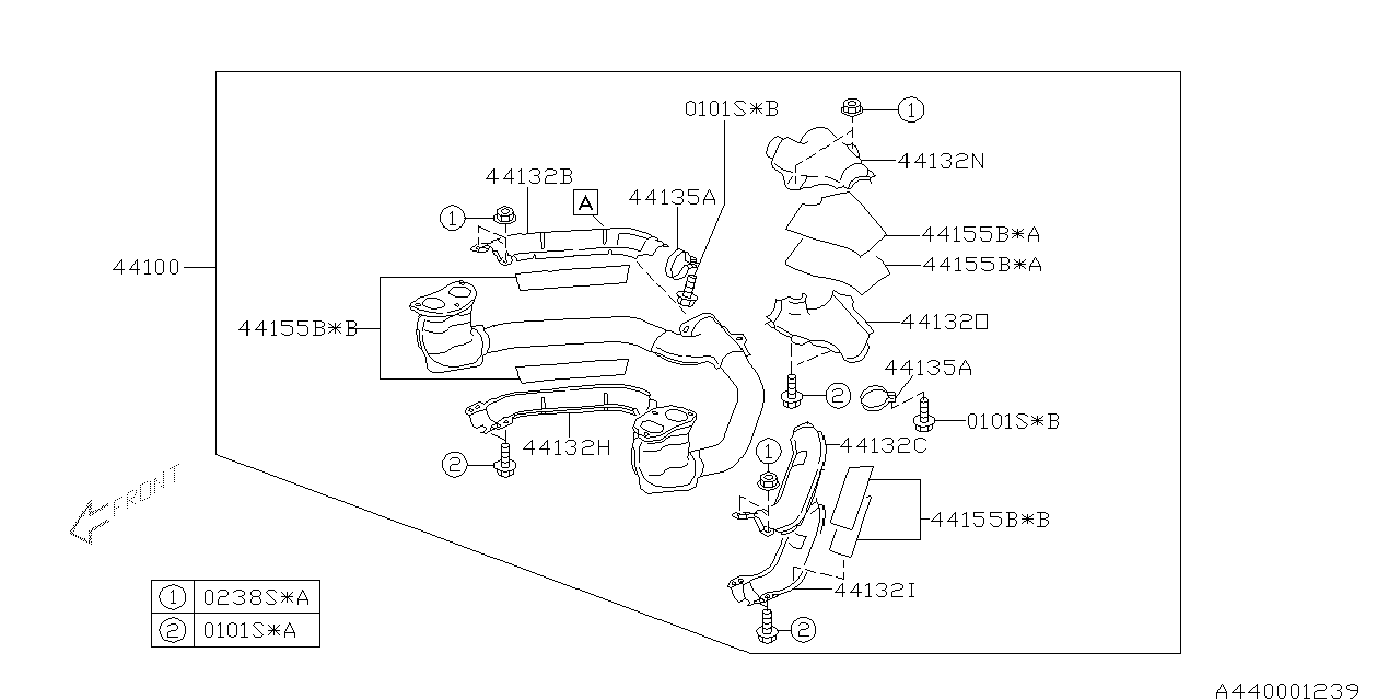 Diagram EXHAUST for your Subaru